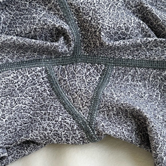 Lululemon Train Times Crop (17") Fractal Alpine White Black / Black Leggings Gym - Picture 8 of 14